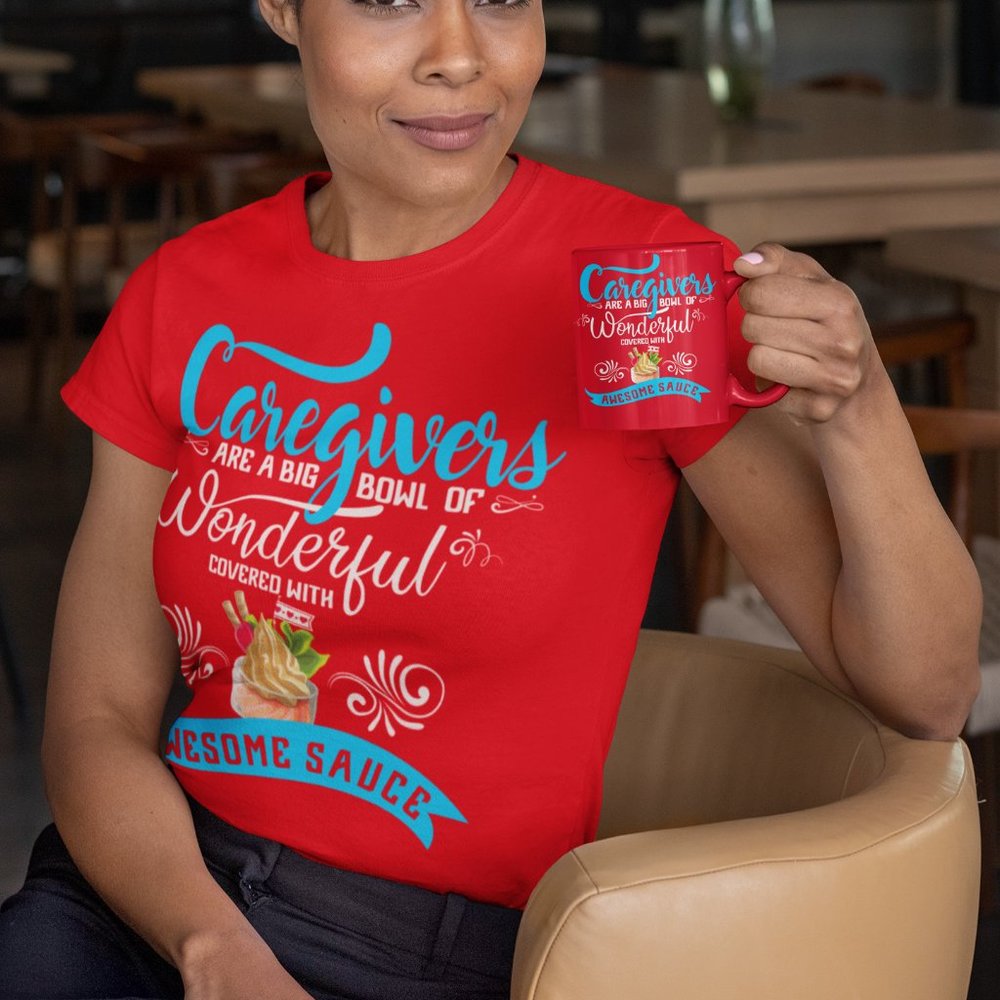 Caregivers T-shirts Short Sl "A Bowl Of Wonderful Covered… By SPICE SHIRTS